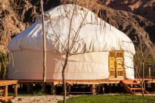 At night in yurt